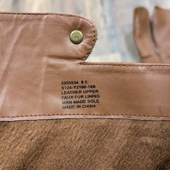 Decorative Brown Real Leather Knee-High Boots - Picture 4 of 4